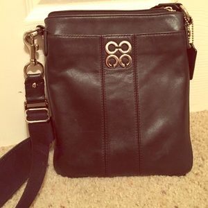 Black coach leather crossbody bag !