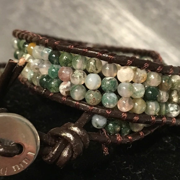 Indian agate double wrap bracelet - Picture 4 of 4