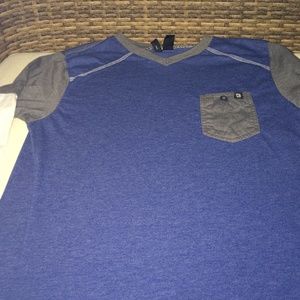 Blue distortion long sleeve shirt