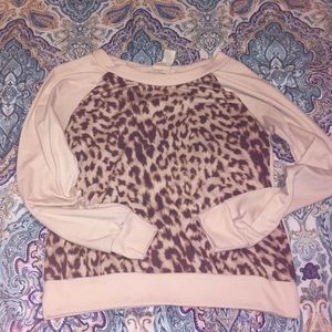 Cheetah print sweat shirt/sweater size Medium