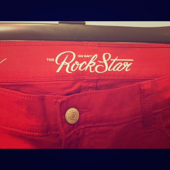 Old Navy Red Rockstar Skinnies