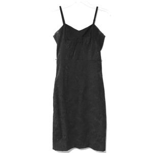 Black knee length floral filagree dress