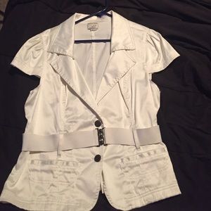 Off white blazer/jacket with belt