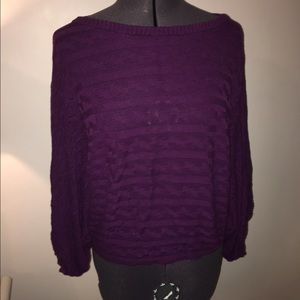 2b Bebe Purple Batwing Sleeve Knit Top