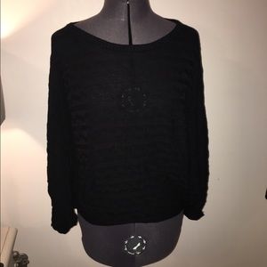 2b Bebe Black Batwing Sleeve Knit Top