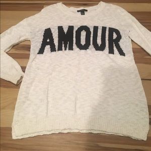 Forever 21 White Amour Sweater