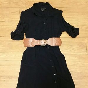 Navy blue shirt dress