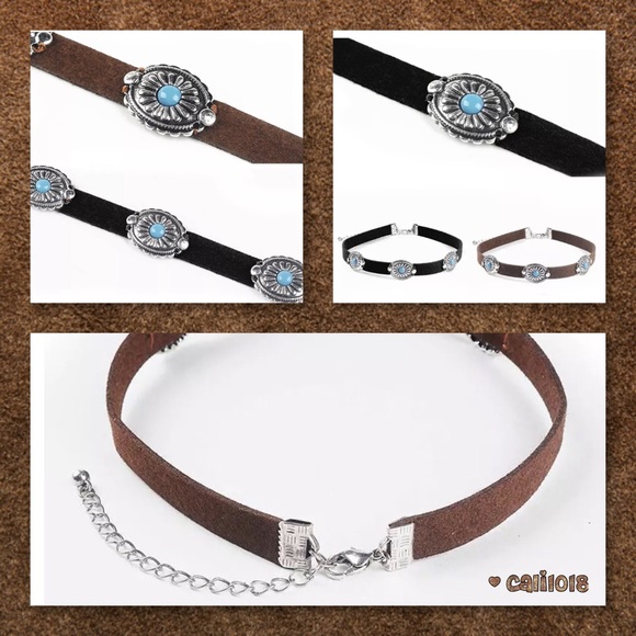 💠CLEARANCE NEW Brown Boho W/Turquoise Choker💠💠 - Picture 3 of 4