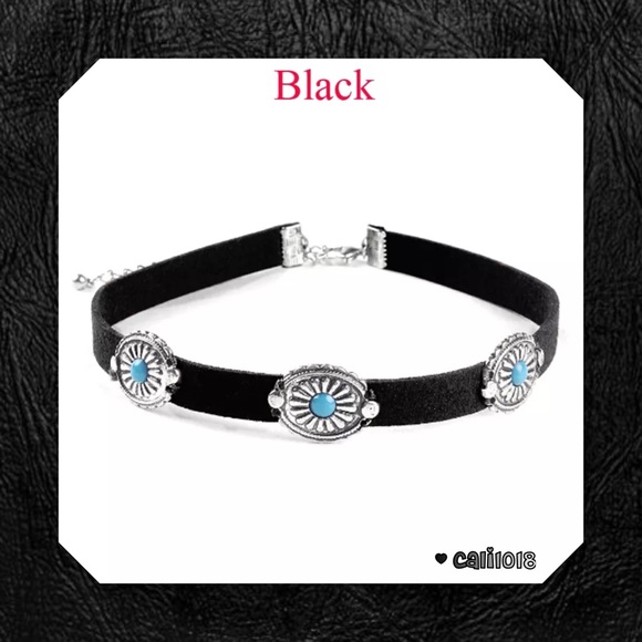 💠CLEARANCE New Black Boho Choker W/Turquoise 💠💠