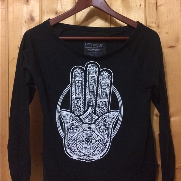 Meditation hand long sleeve shirt.