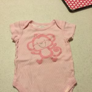 Pink monkey onesie