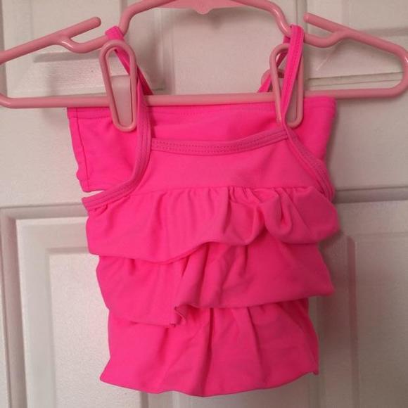 Neon pink 2 piece bathing suit