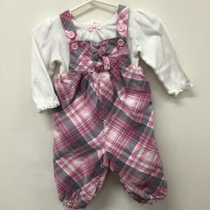 2 Pc Jumpsuit in pink, white and grey