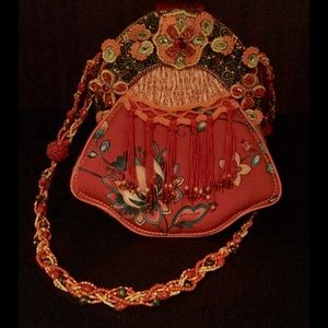 Mary Frances fabric and beaded bag