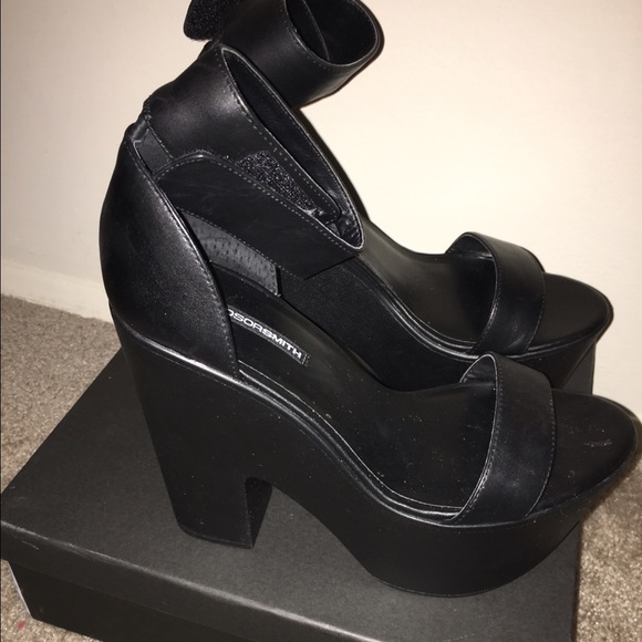 Black Strap  Heels from Nasty gal website