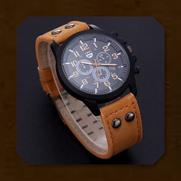 🆕Brown Leather & Stainless Steel Watch - Picture 4 of 4