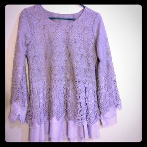 Gray lace blouse