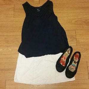 Tank top with crochet detail