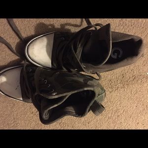 RARE GUESS camouflage wedge sneakers.