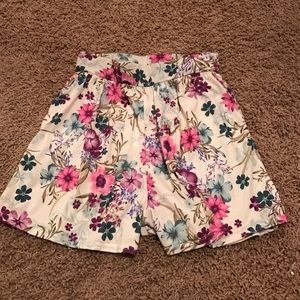 Floral high waisted shorts
