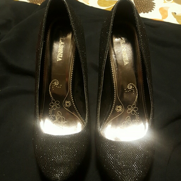 Sparkly black heels
