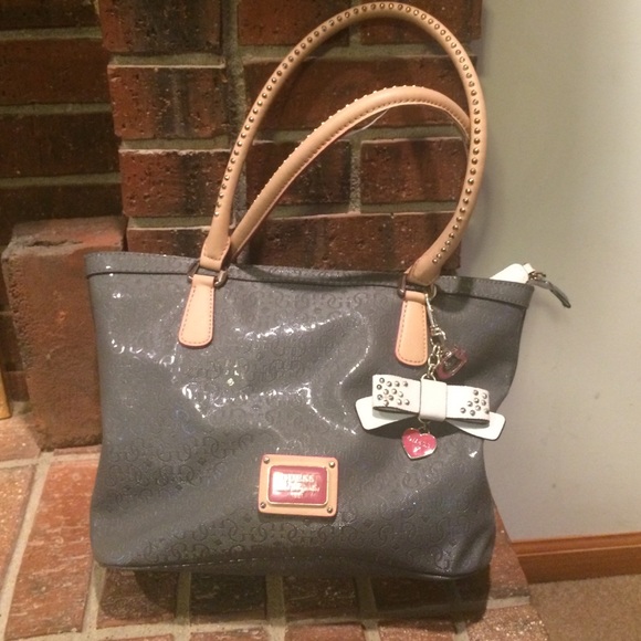 GUESS pink and grey shoulder bag