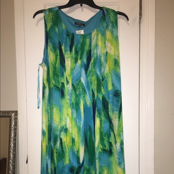 NWT green yellow dress