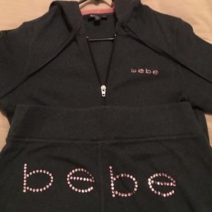 BeBe sweat pants and zipper sweatshirt
