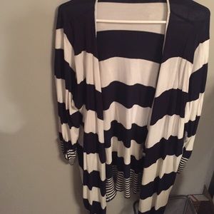 Navy and White Cardigan - XXL