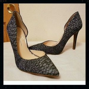 Brand New Jessica Simpson Snake Denim Pumps