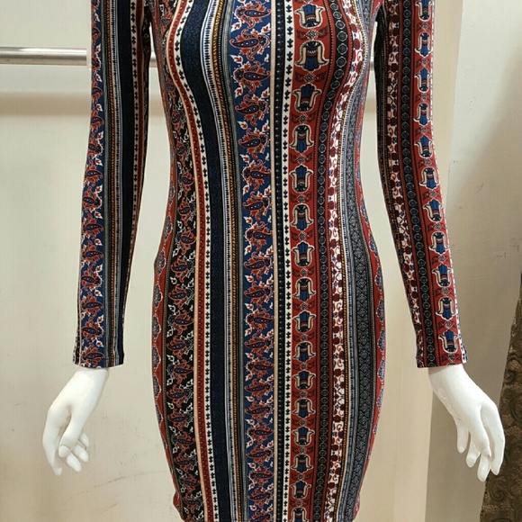 Off shoulder Boho print dress - Picture 2 of 4