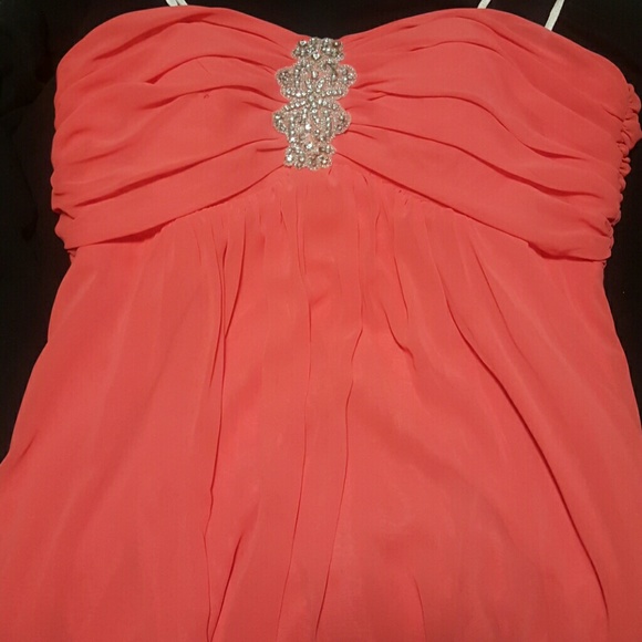 Coral high low dress