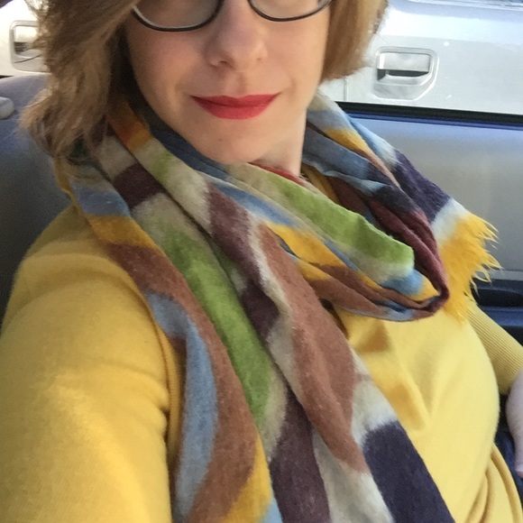 SOLD // Talbots yellow drape neck merino sweater - Picture 4 of 4