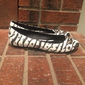 Zebra print  ballet flats with silver details