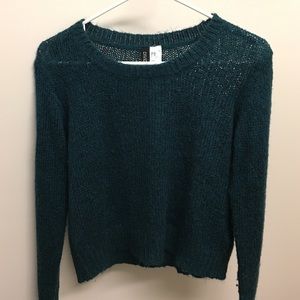 Dark Green Cropped Sweater