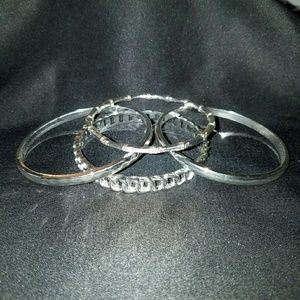 Silver bangle bracelets