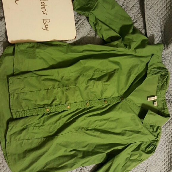 Green button down shirt