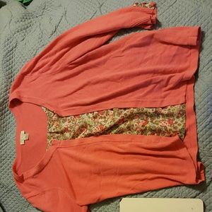 Cardigan and undershirt all in one