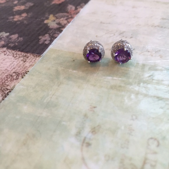 🆕Amethyst • Sterling Silver Round Studs