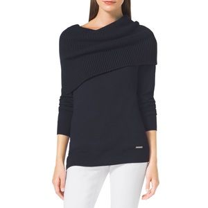 Michael Michael Kors Blue Cowl-neck Sweater