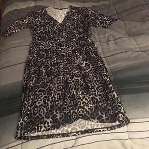 Gray animal print business casual dress