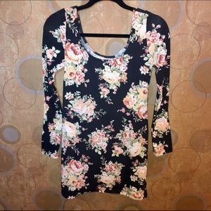 Charlotte Russe floral long sleeve bodycon dress