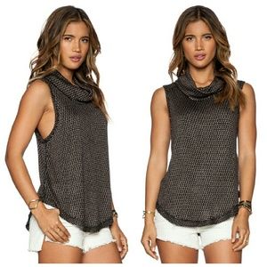 Free People Timber Cowl Neck Sweater Top M