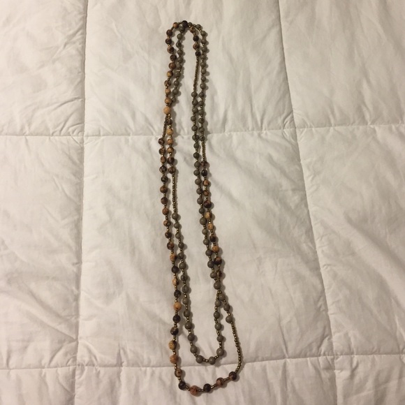 NOONDAY brown and grey beaded necklace