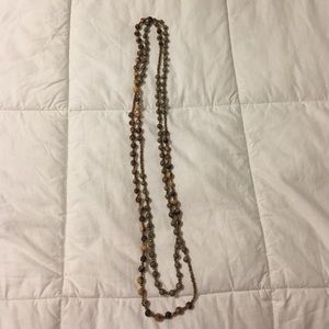 NOONDAY brown and grey beaded necklace