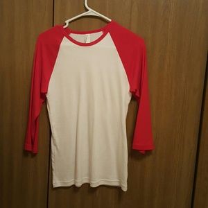 American apparel baby rib raglan womens 3/4 sleeve