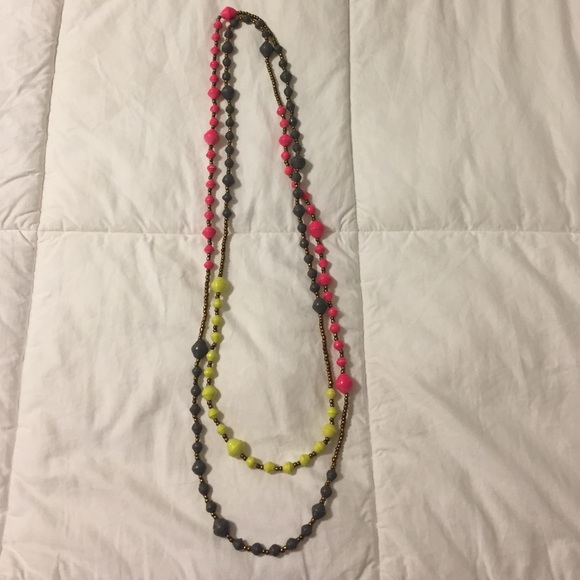 NOONDAY neon pink and yellow and grey necklace