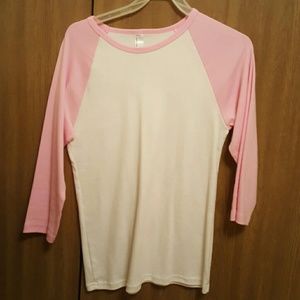 American apparel baby rib raglan shirt women 3/4