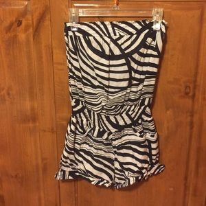 Black and white short romper