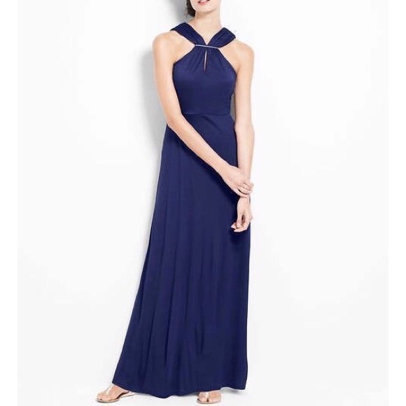Ann Taylor Cinched Halter Maxi Dress